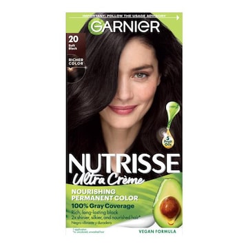Garnier Nutrisse Nourishing Hair Color Creme 20 Soft Black (Black Tea)