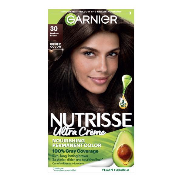Garnier Nutrisse Nourishing Hair Color Creme 30 Darkest Brown (Sweet