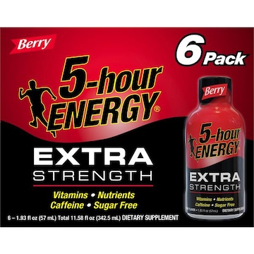 5-Hour Energy Energy Shot, Extra Strength, Berry, 6 Pack