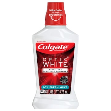 Colgate Optic White Whitening Mouthwash, 2% Hydrogen Peroxide, Fresh Mint