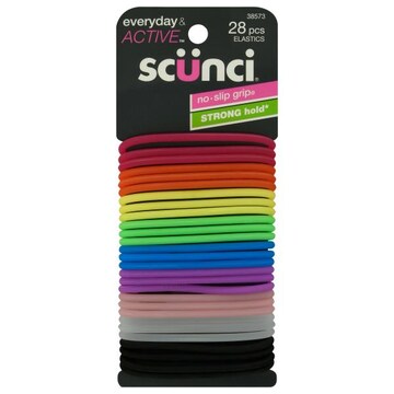 Scunci Everyday & Active Elastics, No Slip Grip, Strong Hold