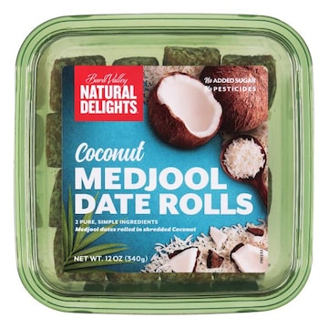Bard Valley Natural Delights Date Rolls, Medjool, Coconut