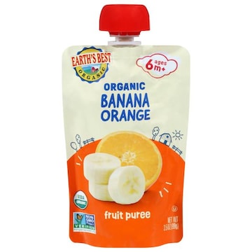 Earth's Best Organic Ages 6 m+ Organic Banana Orange Fruit Puree