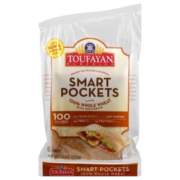Toufayan Bakeries Smart Pockets, 100% Whole Wheat