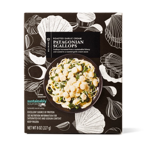 Publix Premium Patagonian Scallops, in Roasted Garlic Cream Sauce, Wild