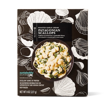 Publix Premium Patagonian Scallops, in Roasted Garlic Cream Sauce, Wild, Frozen