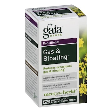 Gaia Herbs Gas & Bloating, RapidRelief, Vegetarian Capsules