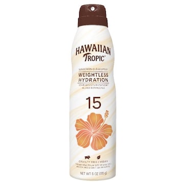 Hawaiian Tropic Silk Hydration Sunscreen, Clear Mist Spray, Broad Spectrum SPF 15