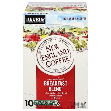 New England Coffee K-Cup Pods 100% Arabica Medium Roast Breakfast Blend Coffee