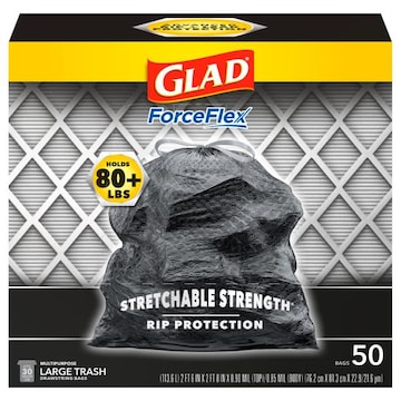 Glad ForceFlex Trash Bags, Drawstring, Multipurpose, 30 Gallon, Large
