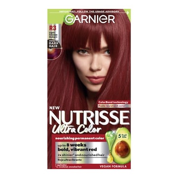 Garnier Nutrisse Ultra Color Nourishing Permanent Hair Color Creme R3 Light Intense Auburn