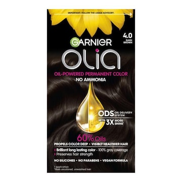 Garnier Olia Oil Powered Ammonia Free Permanent Hair Color 4.0 Dark Brown