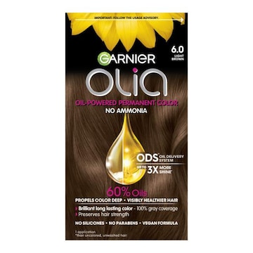 Garnier OLIA OIL POWERED AMMONIA FREE PERMANENT HAIR COLOR 6.0 LIGHT BROWN