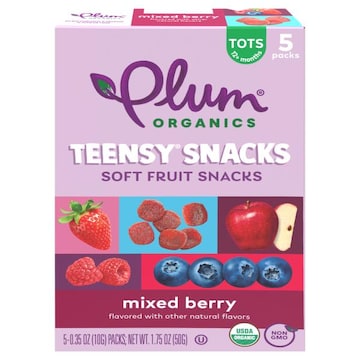 Plum Organics® Teensy® Snacks Tots Soft Fruit Snacks Mixed Berry