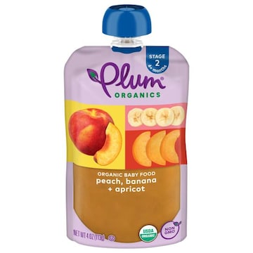 Plum Organics® Stage 2 Organic Baby Food Peach, Banana + Apricot