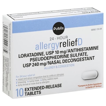 Publix Allergy Relief D, 24-Hour Extended Release Tablets