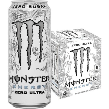 Monster Energy Monster Energy Ultra Zero Ultra Monster Energy, Zero Ultra, Sugar Free Energy Drink, 4 Pack - 16 Fl Oz