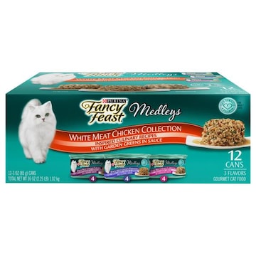 Fancy Feast Cat Food, Gourmet, Medleys, White Chicken Collection