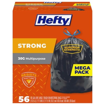 Hefty Strong 30 Gallon Multipurpose Drawstring Large Trash Bags Mega Pack