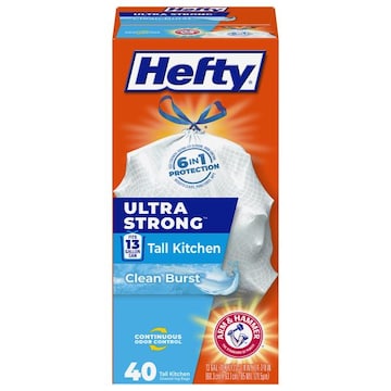 Hefty Ultra Strong 13 Gallon Clean Burst Tall Kitchen Drawstring Bags