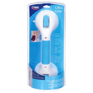 Carex Ultra Grip Grab Bar, Bath Suction, 12 inch