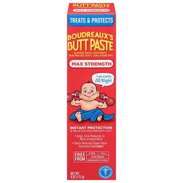 Boudreaux's Butt Paste Diaper Rash Cream Ointment, Maximum Strength