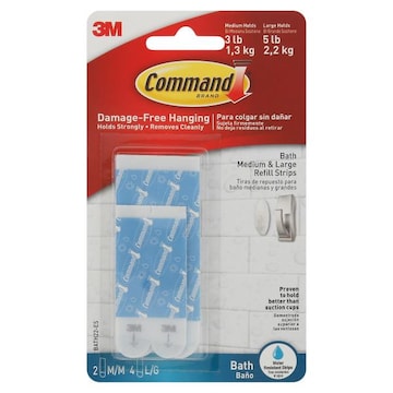 Command Medium & Large Water Resistant Bath Refill Strips