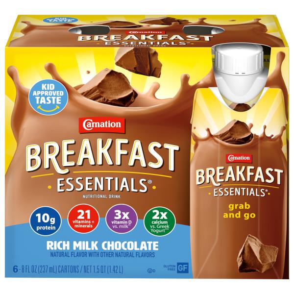 Carnation Breakfast Essentials Nutritional Drink, Rich Milk Chocolate ...