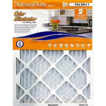 Natural Aire Air Cleaning Filter, Odor Eliminator with Baking Soda, 18 x 24 x 1