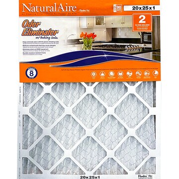 Natural Aire Air Cleaning Filter, Odor Eliminator w/ Baking Soda, 20 x 25 x 1