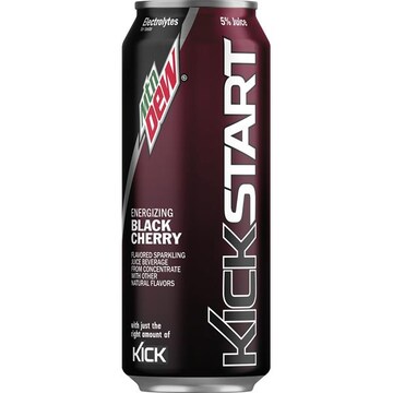 Mountain Dew Kickstart Sparkling Juice Beverage , Energizing Black Cherry Flavored
