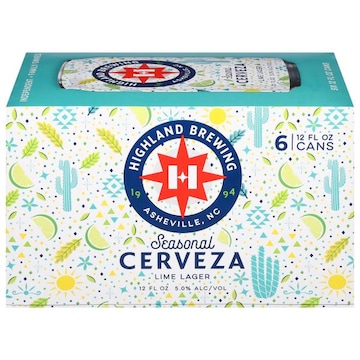 Highland Brewing Beer, Lime Lager, Seasonal Cerveza