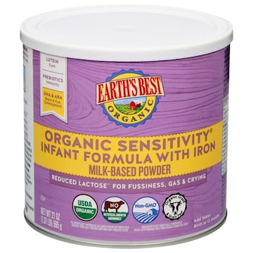 Earth's Best Organic Sensitivity Milk-Based Powder Baby Infant Formula with Iron