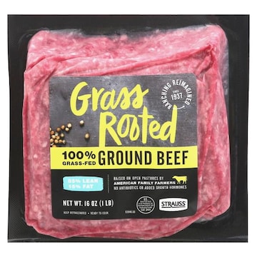 Strauss Free Raised Beef, Grass Fed, Ground, 85% Lean/15% Fat