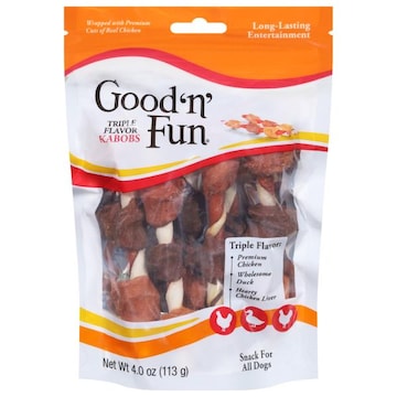 Good 'n' Fun Snack for All Dogs, Kabobs, Triple Flavor