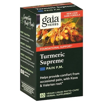Gaia Herbs Turmeric Supreme, Pain PM, Vegan Liquid Phyto-Caps
