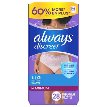 Always Discreet Underwear, Maximum, Large Sizes 14-20