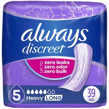 Always Pads, Heavy Absorbency, Long Length, 39 Count