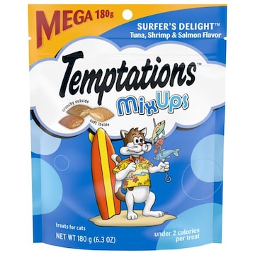 Temptations MixUps Treats for Cats, Surfers Delight, Tuna, Shrimp & Salmon Flavor