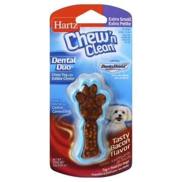 Hartz Chew'n Clean Chewy Toy, Tasty Bacon Flavor, Extra Small