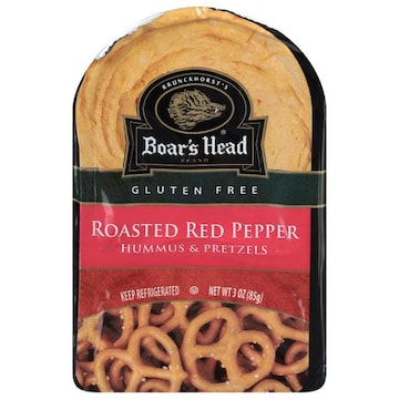 Boar's Head Roasted Red Pepper Hummus & Pretzels