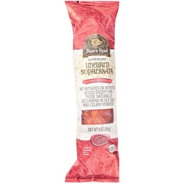 Boar's Head Superiore Uncured Sopressata Dry Sausage Piccante