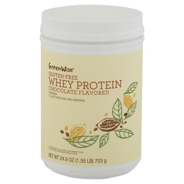 GreenWise Whey Protein, Gluten Free, Chocolate Flavored, Powder