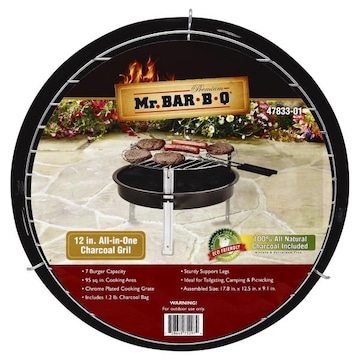 Mr Bar B Q Charcoal Grill, All-in-One, 12 Inch