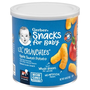 Gerber Snacks for Baby Baked Snack, Apple Sweet Potato, Lil' Crunchies, Crawler (8+ Months)