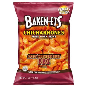 Baken-Ets Fried Pork Skins, Chicharrones, Sweet Southern Heat BBQ