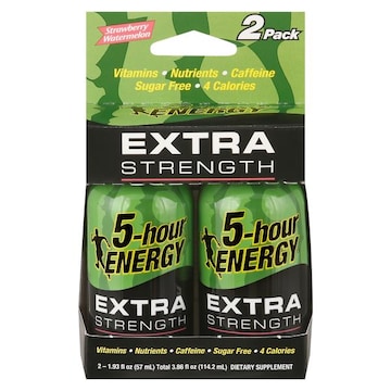 5-Hour Energy Energy Shot, Extra Strength, Strawberry Watermelon, 2 Pack