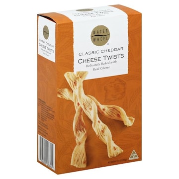 Waterwheel Cheese Twists, Classic Cheddar