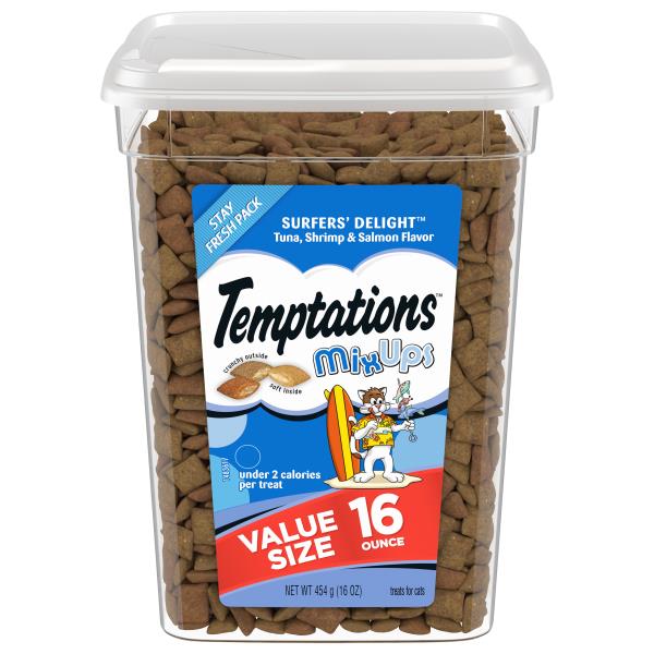 Temptations MIXUPS TREATS FOR CATS, SURFER'S DELIGHT, TUNA, SHRIMP