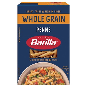 Barilla Whole Grain Penne - Non-GMO Pasta Made With 100% Whole Grain Durum Wheat - Great Source of Fiber